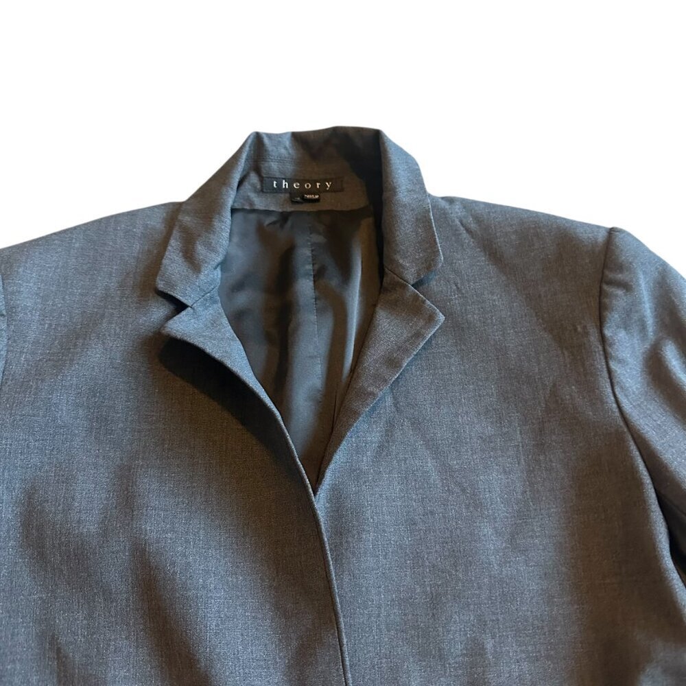 Theory Grey Button-Down Blazer Jacket Single Clas… - image 3